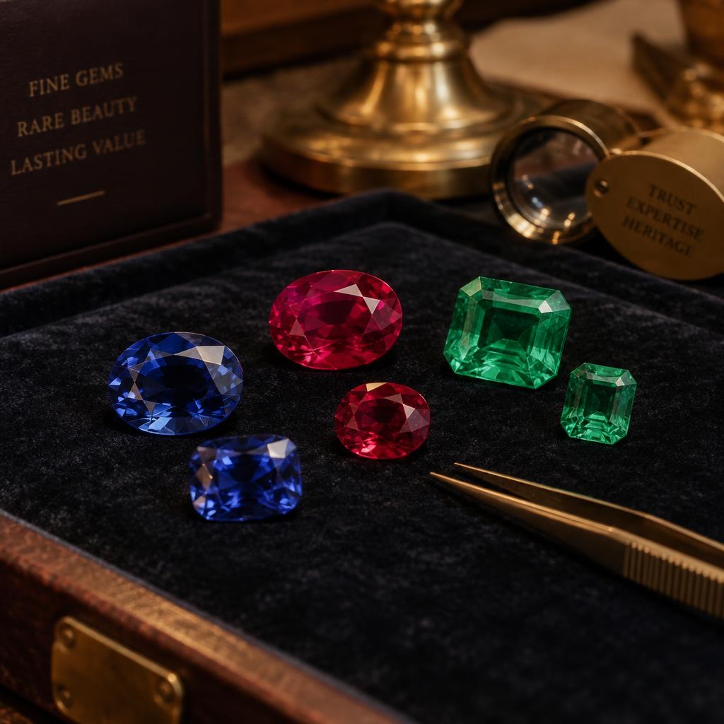 Loose sapphires, rubies and emeralds